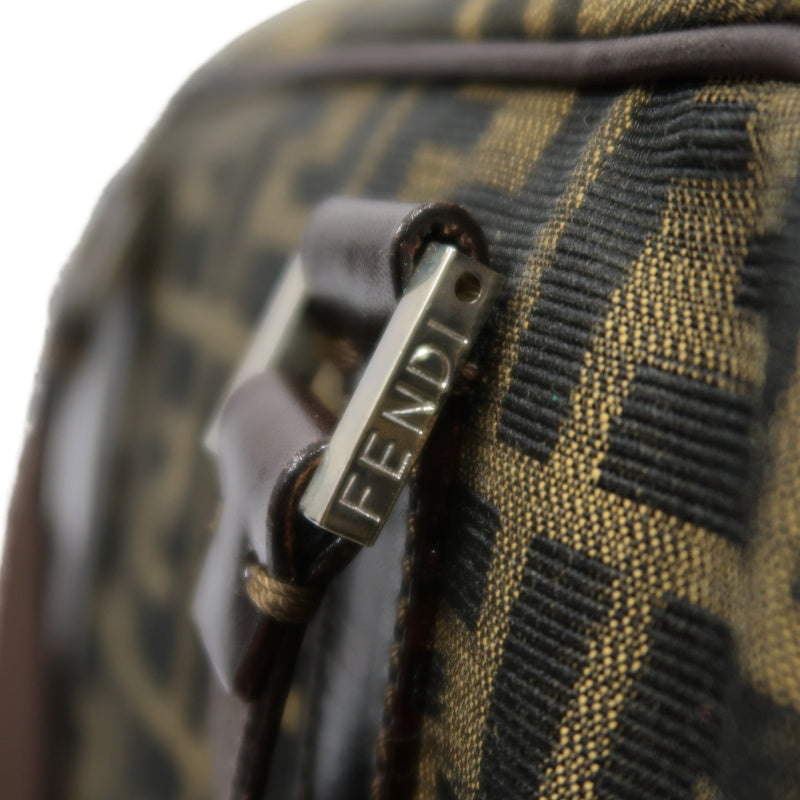 FENDI Zucca Canvas Brown Handbag Silver Hardware