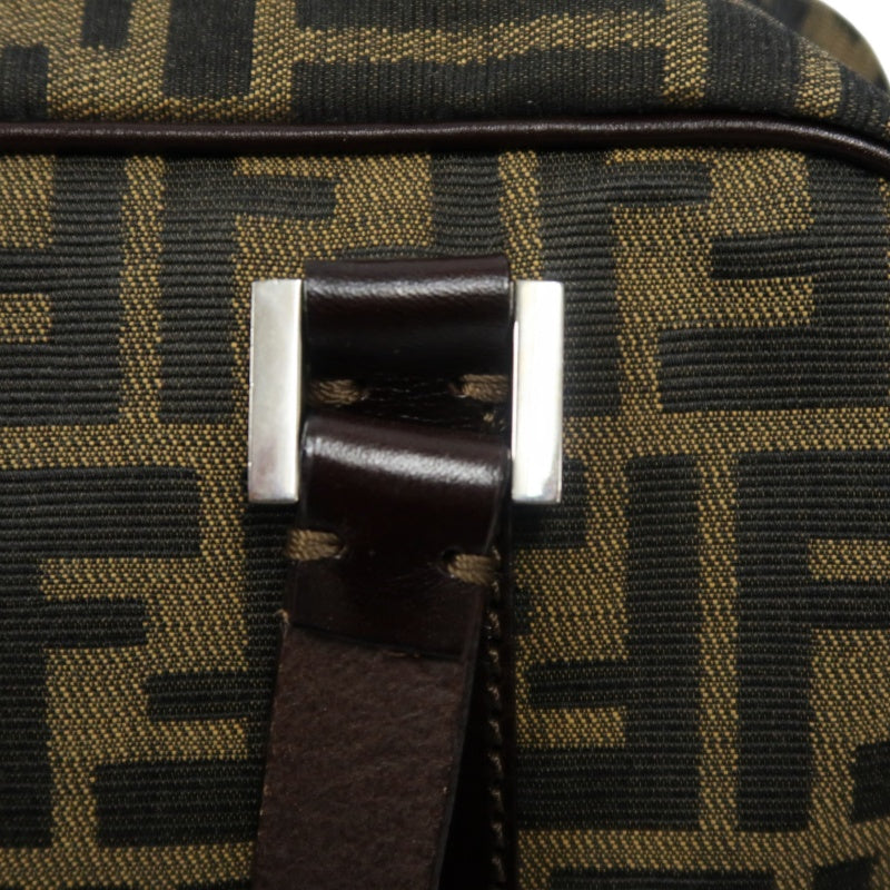 FENDI Zucca Canvas Brown Handbag Silver Hardware