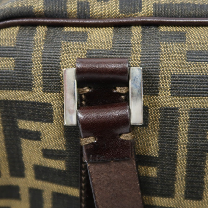 FENDI Zucca Canvas Brown Handbag Silver Hardware