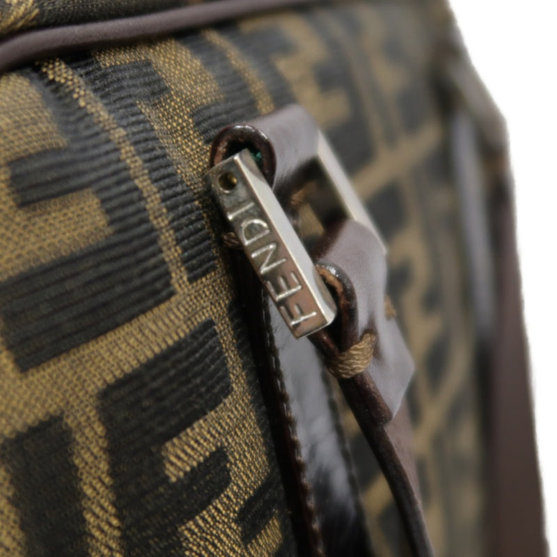 FENDI Zucca Canvas Brown Handbag Silver Hardware