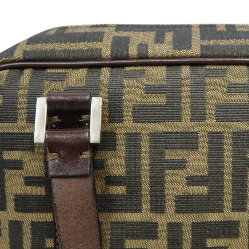 FENDI Zucca Canvas Brown Handbag Silver Hardware