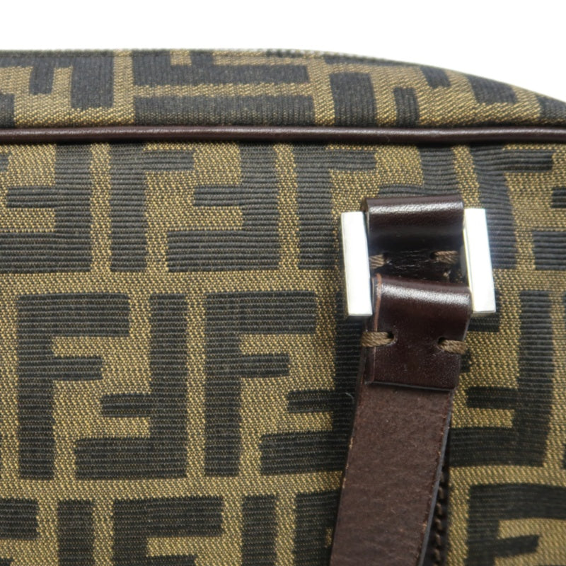 FENDI Zucca Canvas Brown Handbag Silver Hardware