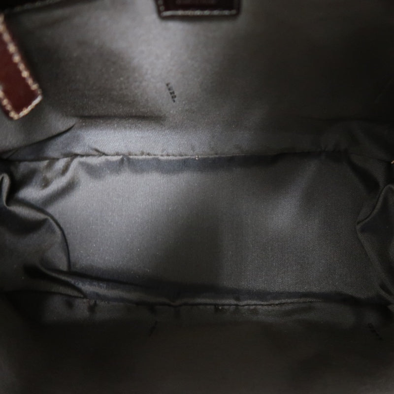 FENDI Zucca Canvas Brown Handbag Silver Hardware