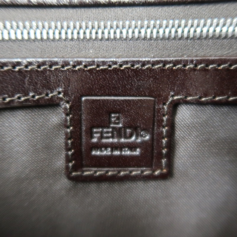FENDI Zucca Canvas Brown Handbag Silver Hardware