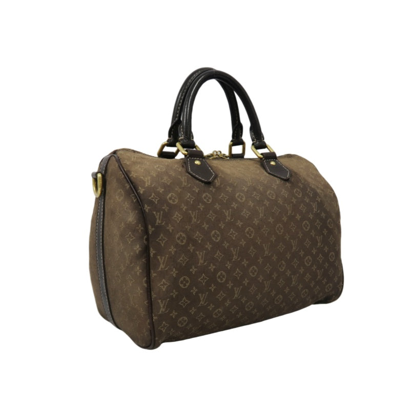 LOUIS VUITTON Speedy Monogram Denim Brown Handbag with Shoulder Strap