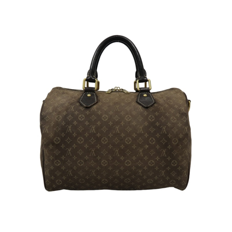 LOUIS VUITTON Speedy Monogram Denim Brown Handbag with Shoulder Strap