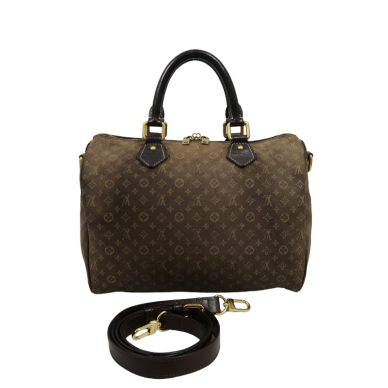 LOUIS VUITTON Speedy Monogram Denim Brown Handbag with Shoulder Strap