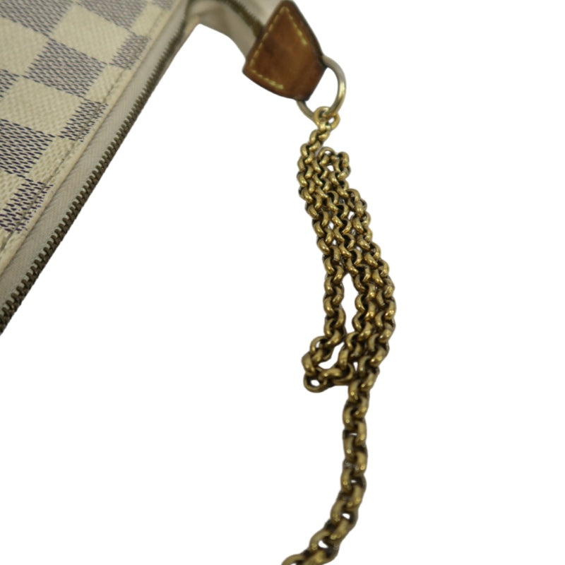 Louis Vuitton Eva Damier Azur Shoulder Bag, White, with Shoulder Strap, PVC