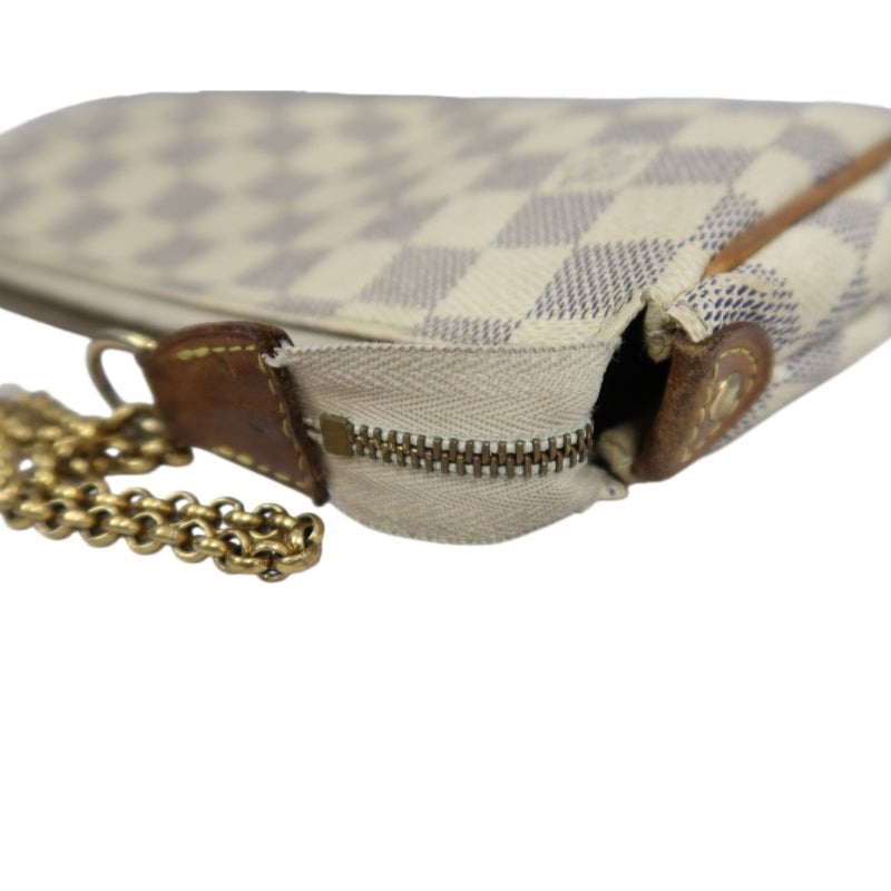 Louis Vuitton Eva Damier Azur Shoulder Bag, White, with Shoulder Strap, PVC