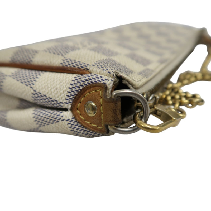 Louis Vuitton Eva Damier Azur Shoulder Bag, White, with Shoulder Strap, PVC