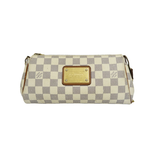 Louis Vuitton Eva Damier Azur Shoulder Bag, White, with Shoulder Strap, PVC