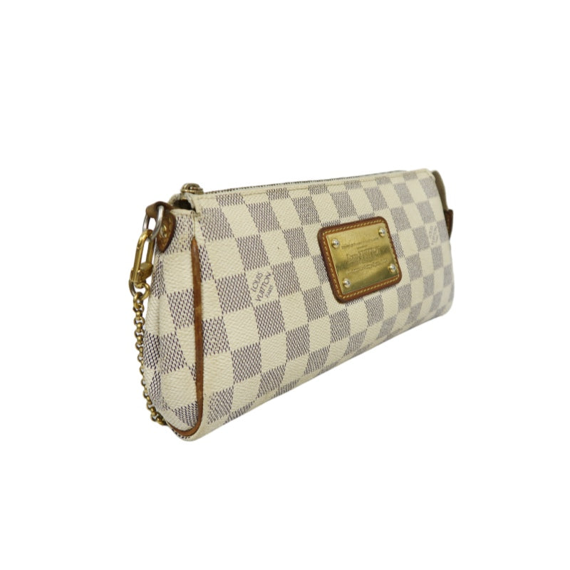 Louis Vuitton Eva Damier Azur Shoulder Bag, White, with Shoulder Strap, PVC