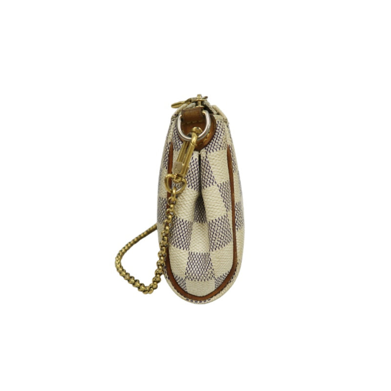 Louis Vuitton Eva Damier Azur Shoulder Bag, White, with Shoulder Strap, PVC