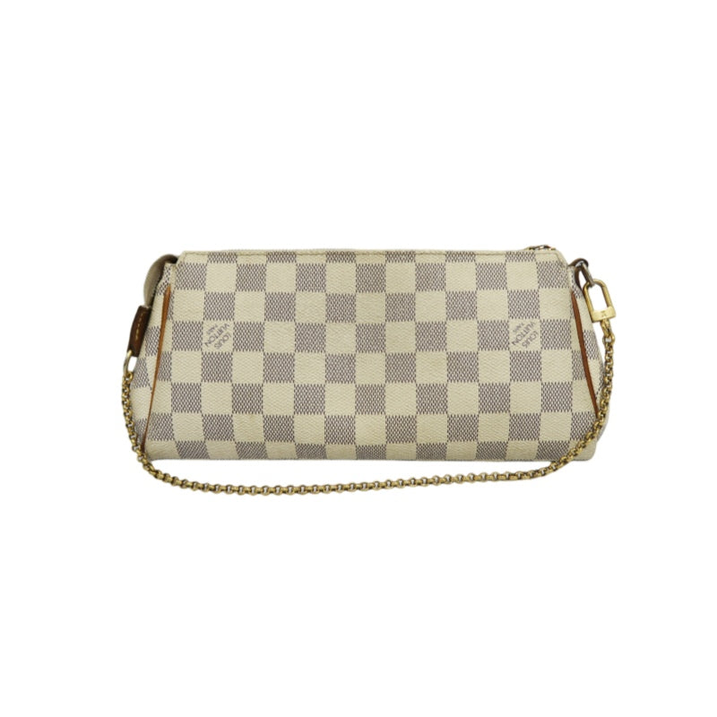 Louis Vuitton Eva Damier Azur Shoulder Bag, White, with Shoulder Strap, PVC