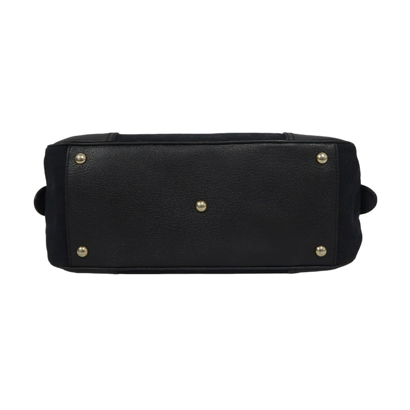 GUCCI GG Canvas, Sherry Line, Mini Boston Handbag, Black, GG Monogram Canvas Shoulder Bag