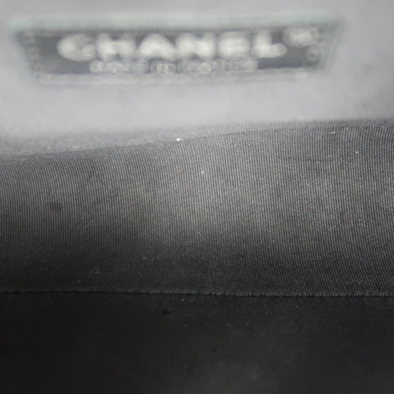 CHANEL Boy Matelasse Lambskin Black Shoulder Bag Silver Hardware