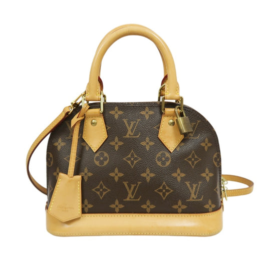 Louis Vuitton Nano Alma Monogram Handbag Brown  Monogram PVC  With Shoulder Strap