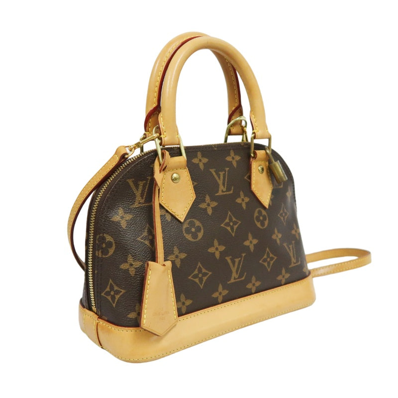Louis Vuitton Nano Alma Monogram Handbag Brown  Monogram PVC  With Shoulder Strap