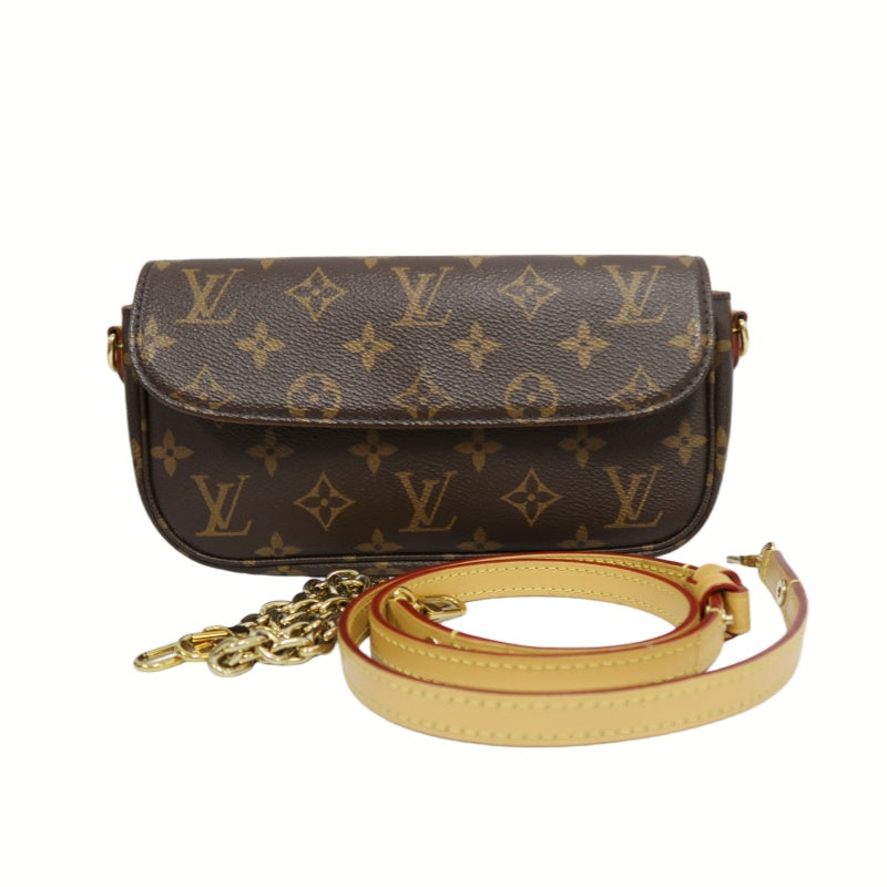 Louis Vuitton Wallet On Chain Ivy Monogram Handbag, Brown, with Shoulder Strap, PVC
