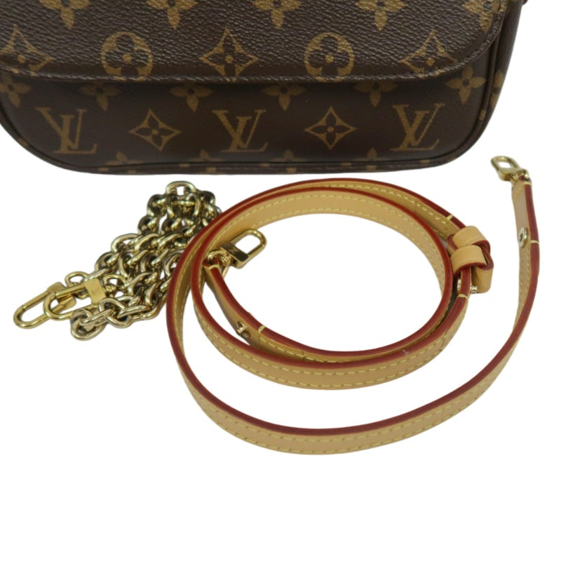 Louis Vuitton Wallet On Chain Ivy Monogram Handbag, Brown, with Shoulder Strap, PVC