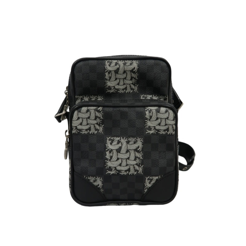 LOUIS VUITTON Amazon Christopher Nemeth Collaboration Damier Graphite Shoulder Bag, Black PVC Double-layer Crossbody Camera Bag