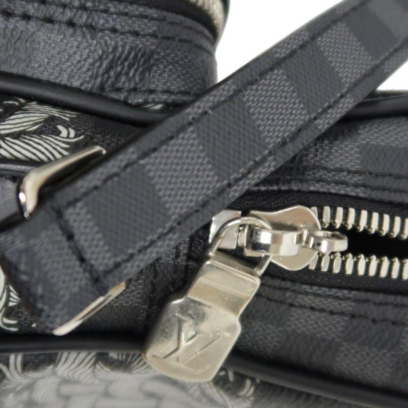 LOUIS VUITTON Amazon Christopher Nemeth Collaboration Damier Graphite Shoulder Bag, Black PVC Double-layer Crossbody Camera Bag