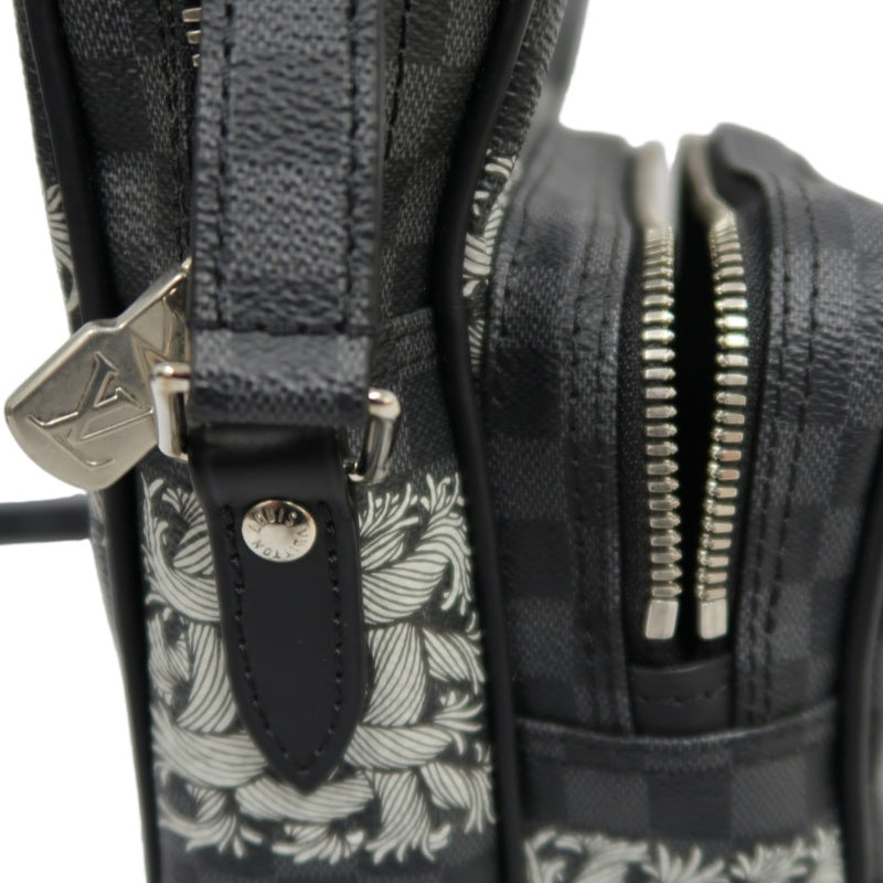 LOUIS VUITTON Amazon Christopher Nemeth Collaboration Damier Graphite Shoulder Bag, Black PVC Double-layer Crossbody Camera Bag