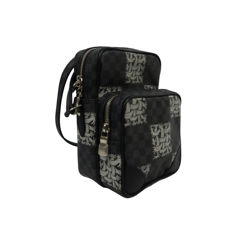 LOUIS VUITTON Amazon Christopher Nemeth Collaboration Damier Graphite Shoulder Bag, Black PVC Double-layer Crossbody Camera Bag