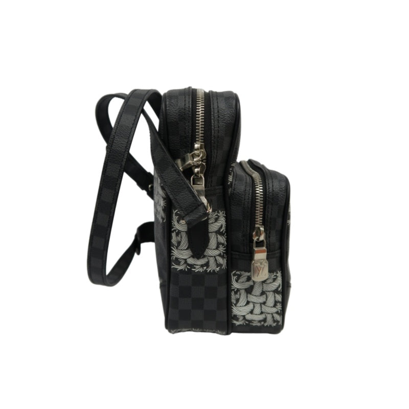 LOUIS VUITTON Amazon Christopher Nemeth Collaboration Damier Graphite Shoulder Bag, Black PVC Double-layer Crossbody Camera Bag