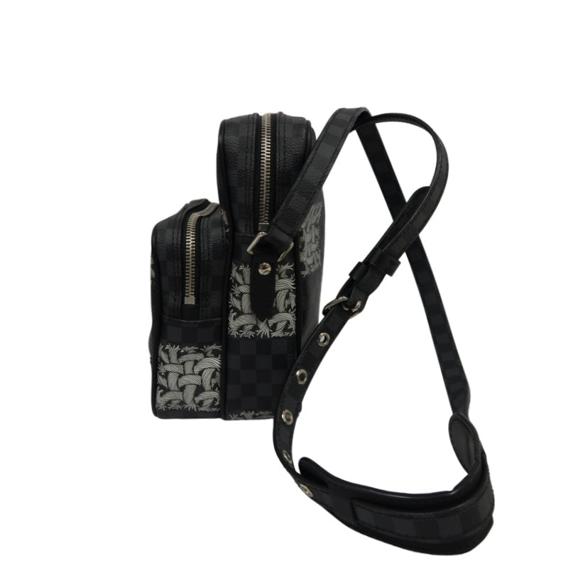 LOUIS VUITTON Amazon Christopher Nemeth Collaboration Damier Graphite Shoulder Bag, Black PVC Double-layer Crossbody Camera Bag