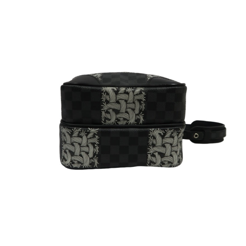 LOUIS VUITTON Amazon Christopher Nemeth Collaboration Damier Graphite Shoulder Bag, Black PVC Double-layer Crossbody Camera Bag