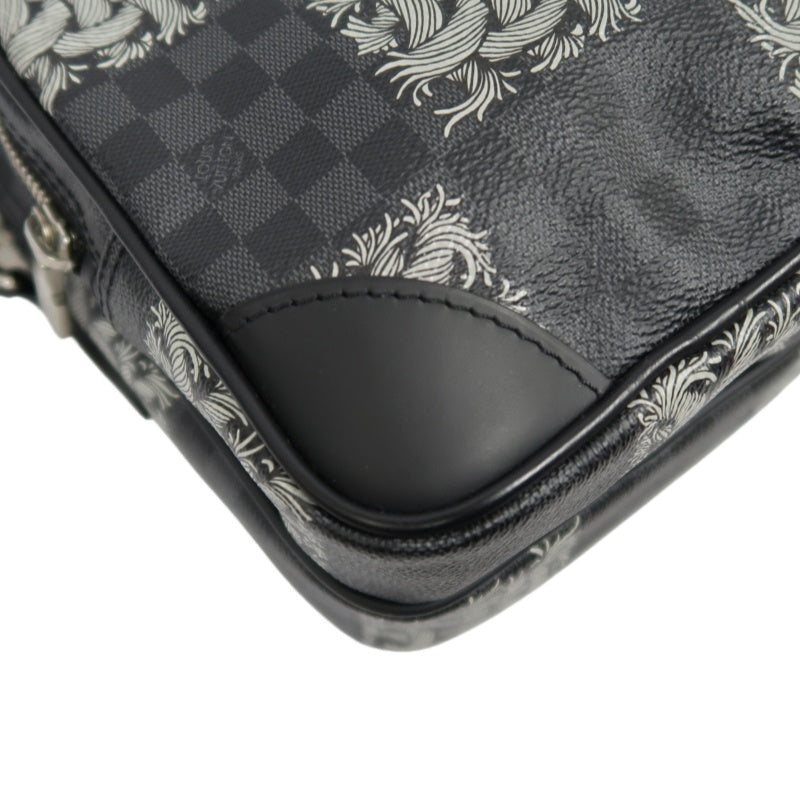LOUIS VUITTON Amazon Christopher Nemeth Collaboration Damier Graphite Shoulder Bag, Black PVC Double-layer Crossbody Camera Bag