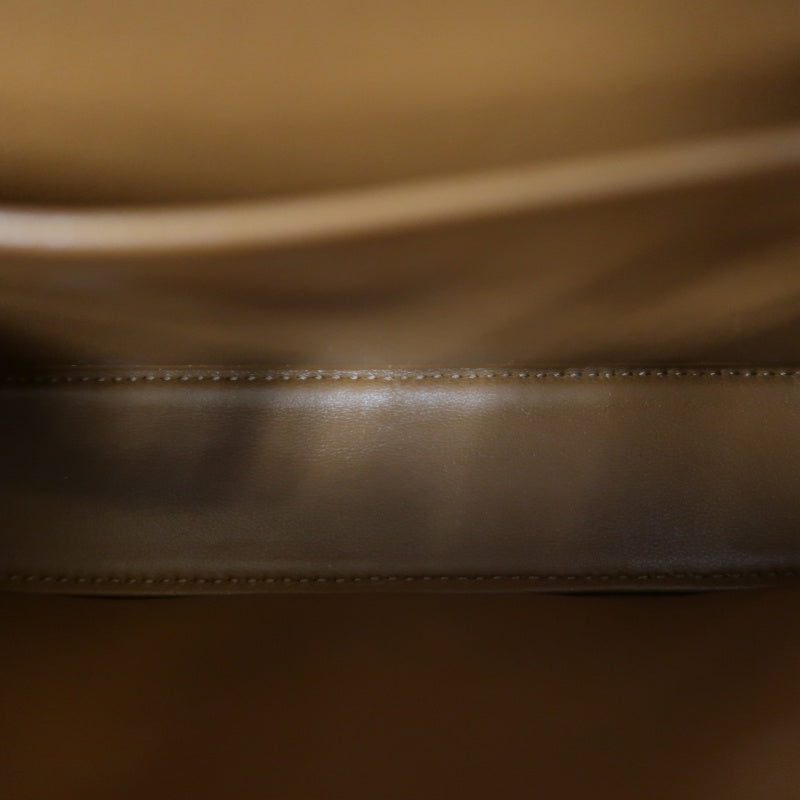 CELINE Claude Triomphe Shoulder Bag, Brown, Gold Hardware, PVC