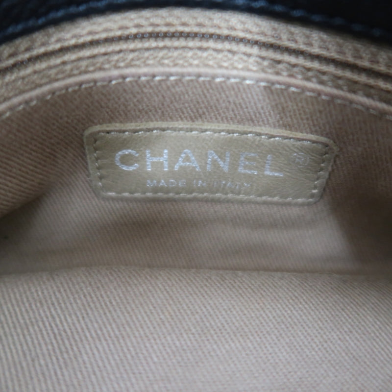 CHANEL Classic Flap (CF) Matelasse Shoulder Bag, Black Caviar Leather, Silver-Tone Hardware
