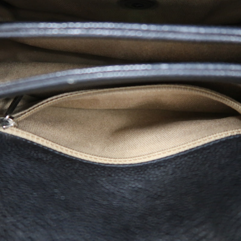 CHANEL Classic Flap (CF) Matelasse Shoulder Bag, Black Caviar Leather, Silver-Tone Hardware