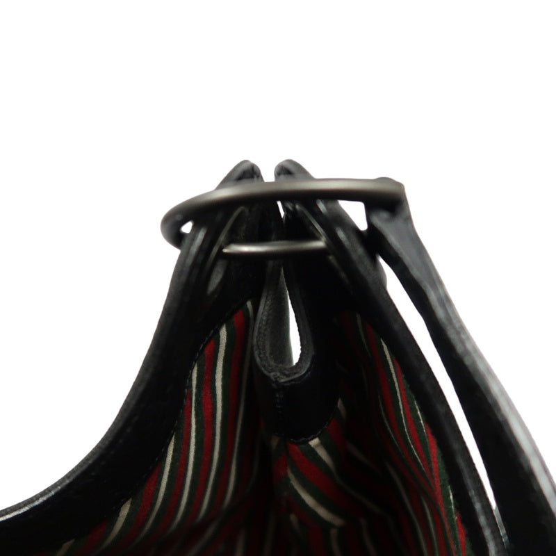 GUCCI GG Canvas Handbag, Black, Silver Hardware, Black Canvas Shoulder Bag