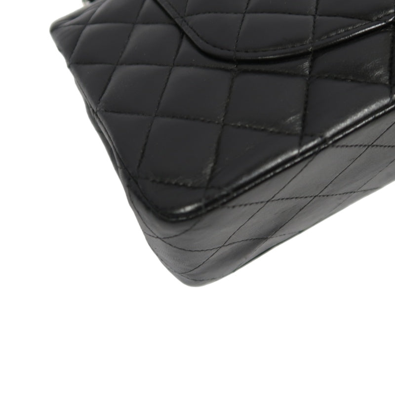 CHANEL Classic Flap (CF) Matelasse Shoulder Bag, Lambskin, Black, Silver Hardware