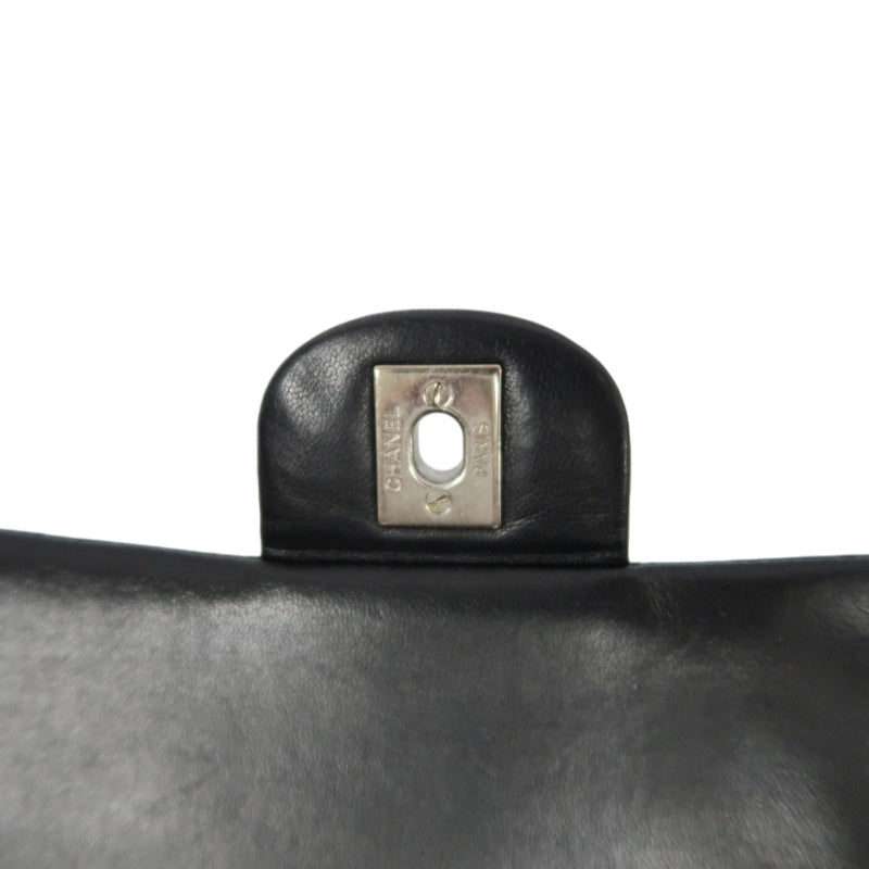 CHANEL Classic Flap (CF) Matelasse Shoulder Bag, Lambskin, Black, Silver Hardware