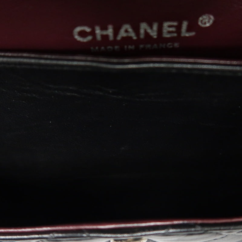 CHANEL Classic Flap (CF) Matelasse Shoulder Bag, Lambskin, Black, Silver Hardware