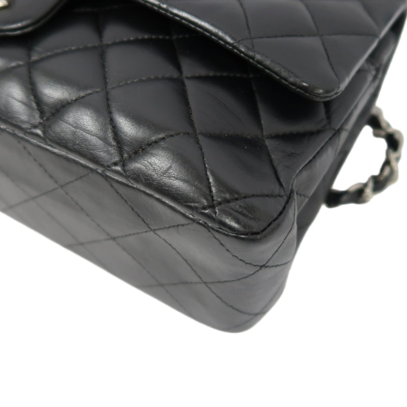 CHANEL Classic Flap (CF) Matelasse Shoulder Bag, Lambskin, Black, Silver Hardware