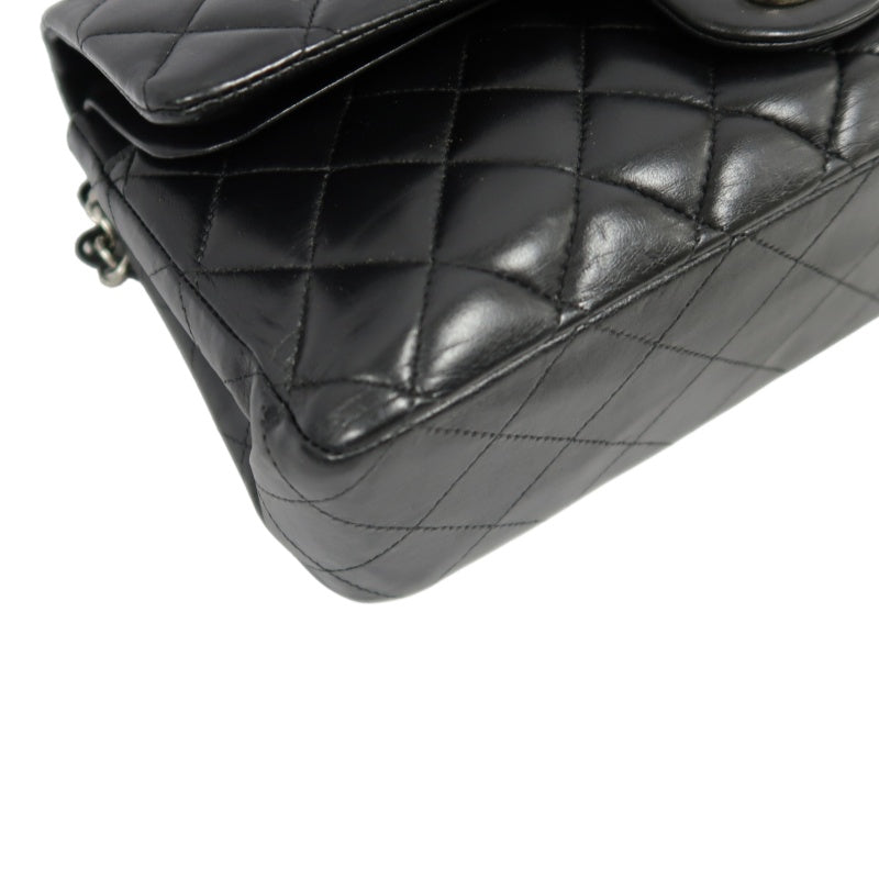 CHANEL Classic Flap (CF) Matelasse Shoulder Bag, Lambskin, Black, Silver Hardware