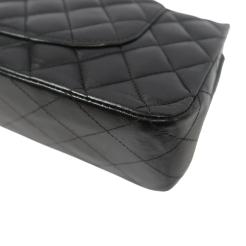 CHANEL Classic Flap (CF) Matelasse Shoulder Bag, Lambskin, Black, Silver Hardware