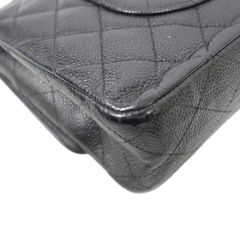 CHANEL Classic Flap (CF) Matelasse Shoulder Bag, Black, Gold Hardware, Grained Calfskin, Crossbody Bag