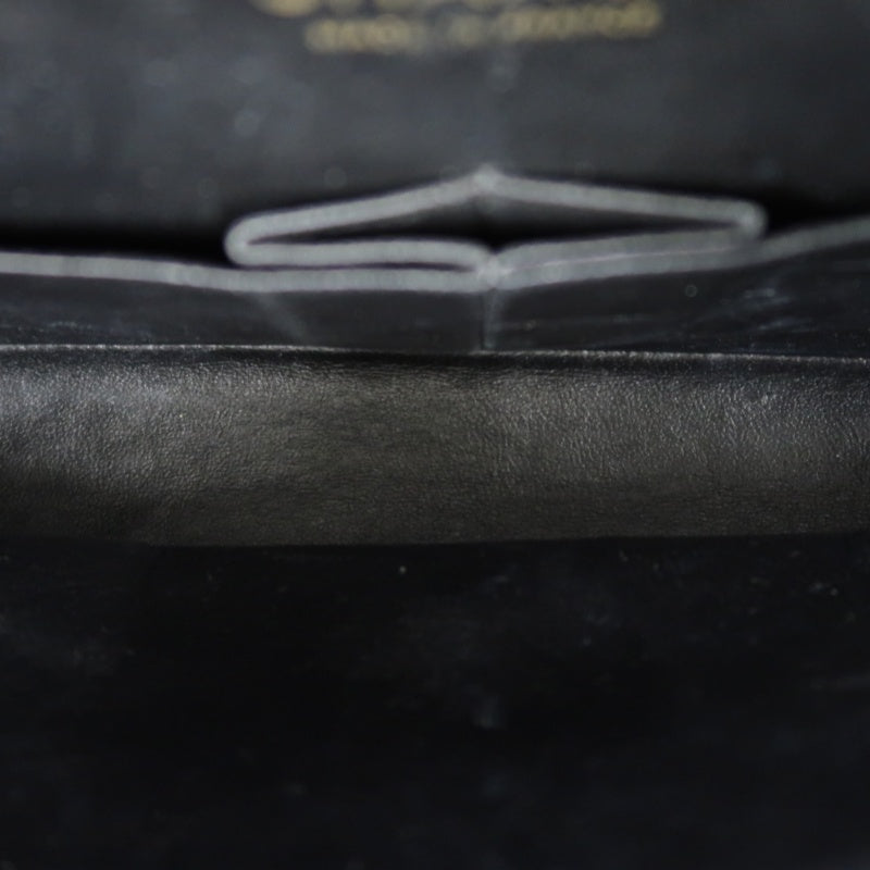 CHANEL Classic Flap (CF) Matelasse Shoulder Bag, Black, Gold Hardware, Grained Calfskin, Crossbody Bag