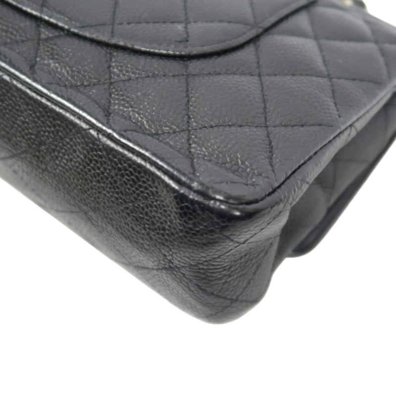 CHANEL Classic Flap (CF) Matelasse Shoulder Bag, Black, Gold Hardware, Grained Calfskin, Crossbody Bag