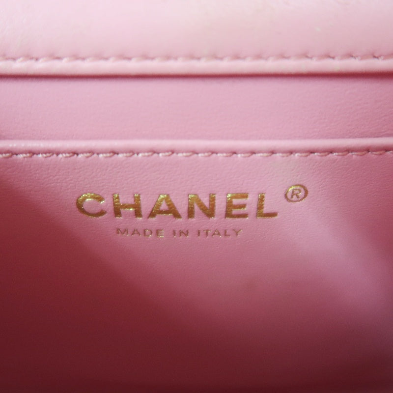 CHANEL Tweed Quilted Shoulder Bag, Pearl Twist, Pink, Gold-tone Hardware, Pink Canvas CF Flap Crossbody Bag