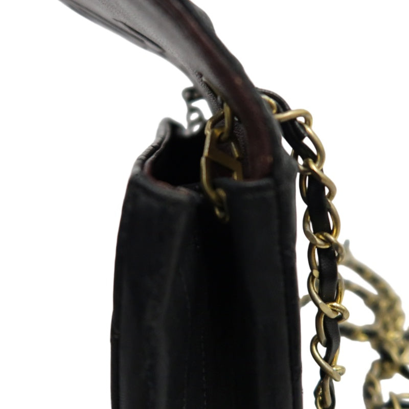 CHANEL Matelasse Shoulder Bag, Black Lambskin, Gold-Tone Hardware, Quilted Flap, Crossbody Style
