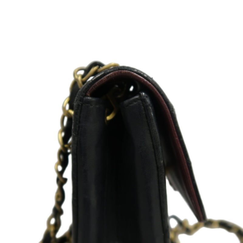 CHANEL Matelasse Shoulder Bag, Black Lambskin, Gold-Tone Hardware, Quilted Flap, Crossbody Style