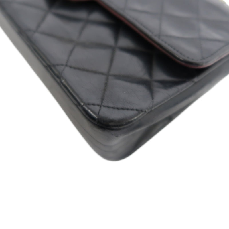 CHANEL Matelasse Shoulder Bag, Black Lambskin, Gold-Tone Hardware, Quilted Flap, Crossbody Style