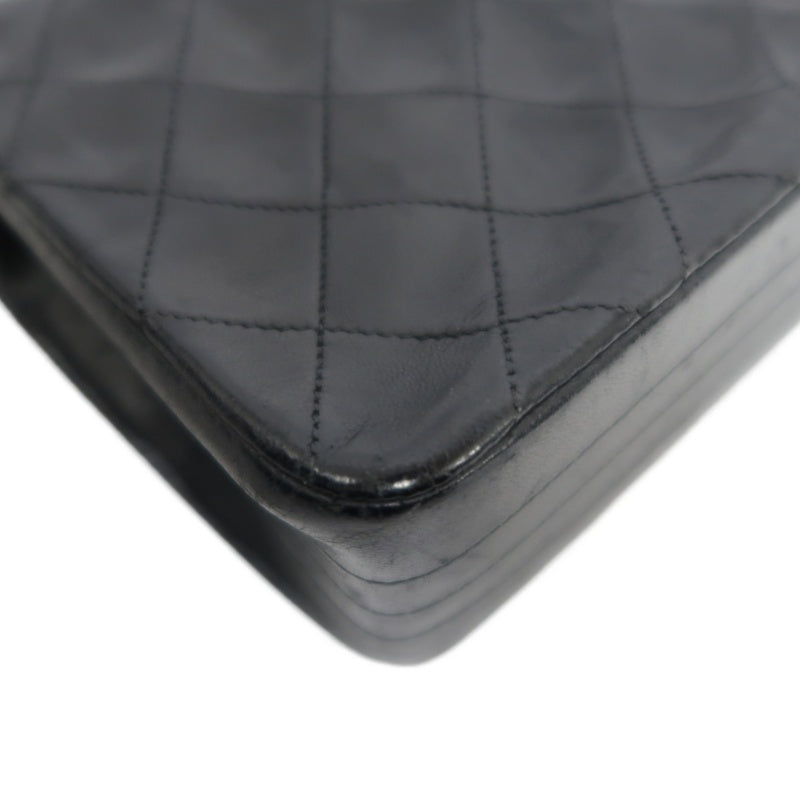 CHANEL Matelasse Shoulder Bag, Black Lambskin, Gold-Tone Hardware, Quilted Flap, Crossbody Style